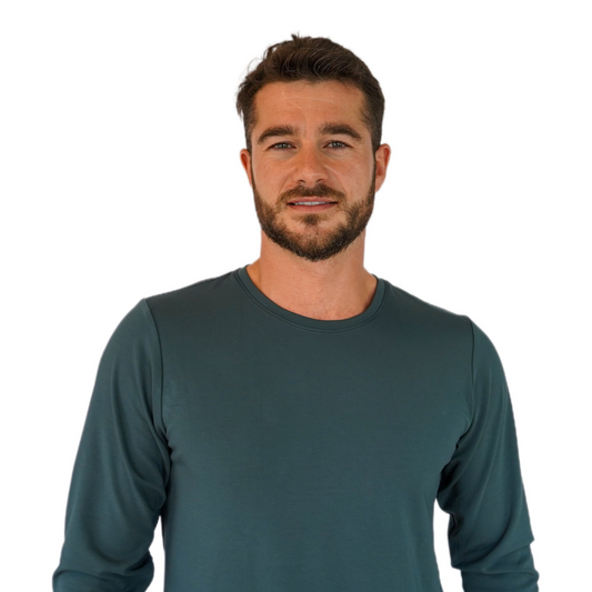 Men's Sleepwear 'Heavyweight' Top - Forest Green Colour