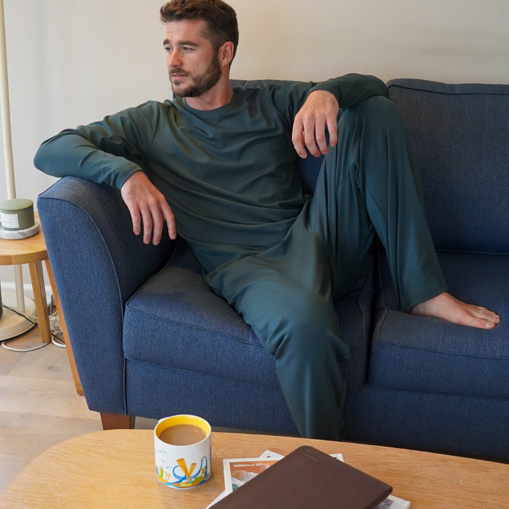 Premium Men's Pyjama Winter 'Heavyweight' Trouser - Forest Green Colour