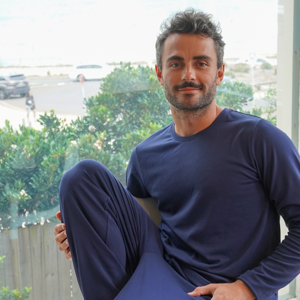 Premium Men's Pyjama Winter 'Heavyweight' Top - Navy Colour