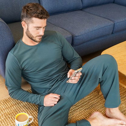Premium Men's Sleepwear | 'Heavyweight' Set - Forest Green