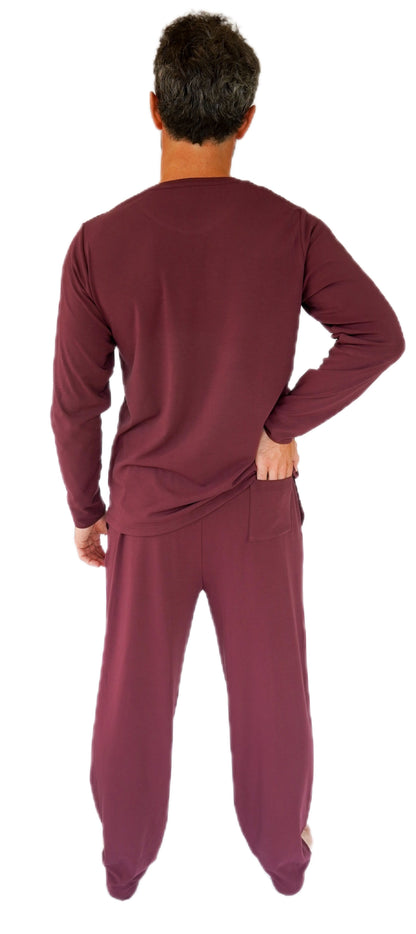 Premium Men's Pyjama 'Heavyweight' Trouser - Burgundy Colour